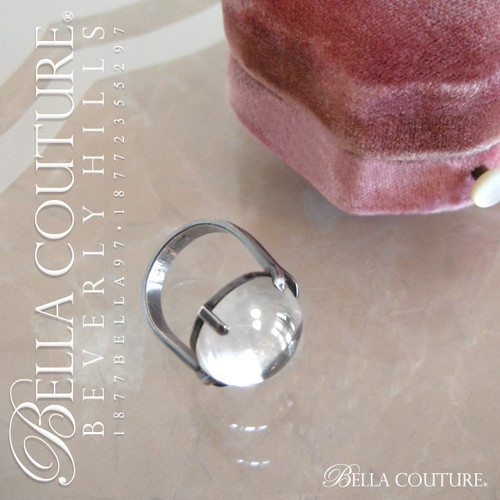 SOLD! - (VINTAGE) Rare Exquisite Arts & Crafts Pools of Light Art Deco Sterling Silver Rock Crystal Ring Jewelry