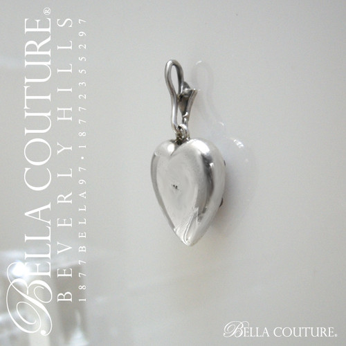 SOLD! - (ANTIQUE) Gorgeous Rare GEORGIAN Victorian Puffy Heart Sterling Silver Diamond-Paste Pave Charm Pendant c.1700 - 1840