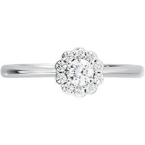 (NEW) BELLA COUTURE .65 CT DIAMOND FLORAL PLATINUM HALO ENGAGEMENT / ANNIVERSARY RING
