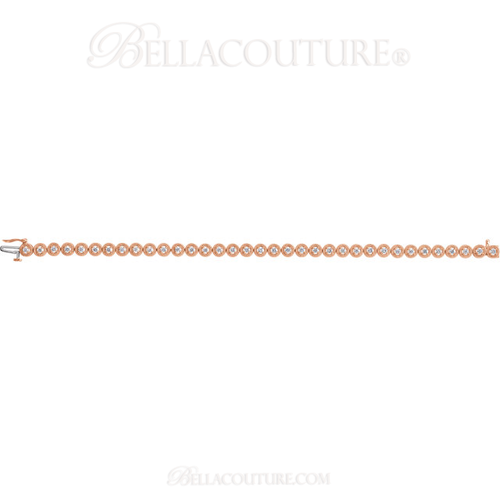 (NEW) BELLA COUTURE Gorgeous 1 CTW Diamond 14k Rose Gold Tennis Bracelet (7" Inches)