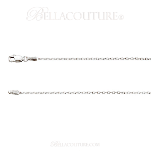 (NEW) BELLA COUTURE Fine (18") 14K Solid White Gold Cable Chain