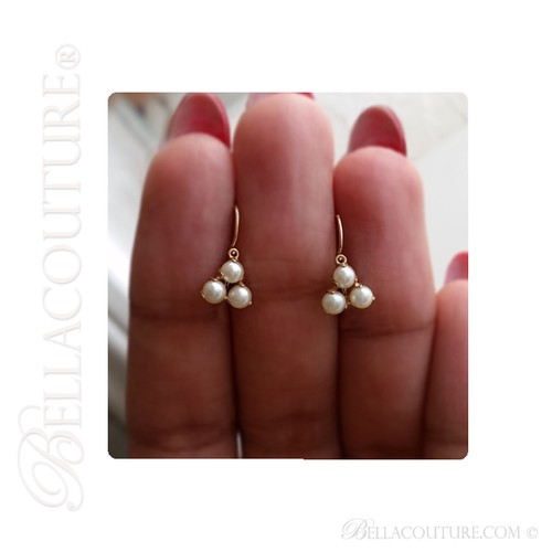 SOLD! - (ANTIQUE) Rare Gorgeous Demure, Petite & Dainty Georgian Victorian 18K Rose Gold Genuine White Akoya Salt Water Pearl Earrings 18th Century C. 1780
