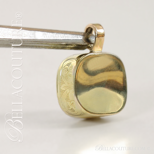 SOLD! - (ANTIQUE) Rare Exquisite One of a Kind Cushion Cut (7 CT) Diamond Paste Georgian Victorian 18K (18CT) Yellow Gold Solitaire Pendant Charm Necklace