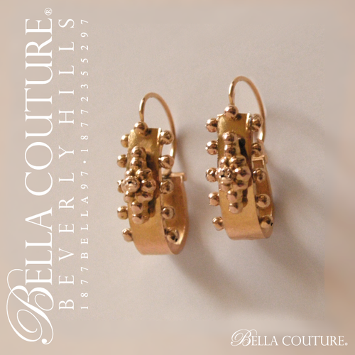 SALE PENDING! - (ANTIQUE) RARE Georgian Victorian Gorgeous French 18CT 18K Rose Gold Dangle Drop Lever Back Earrings - One of a Kind - Fine Jewelry Jewellery