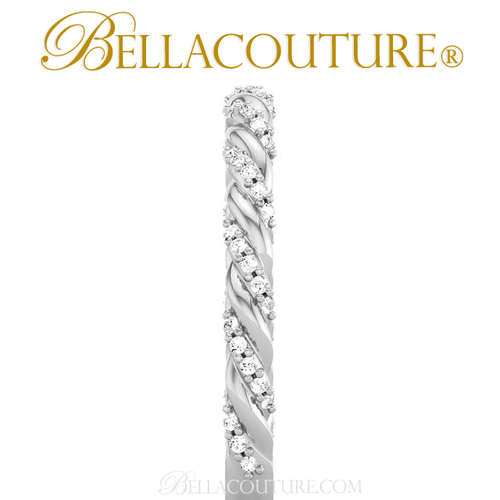 (NEW) BELLA COUTURE Gorgeous Brilliant 1/8CT Diamond PLATINUM Stackable Ring