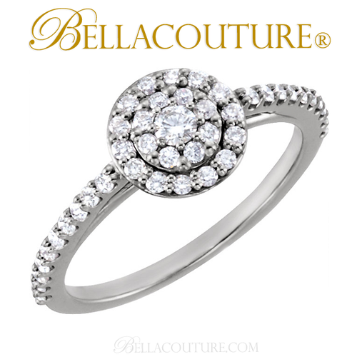 (NEW) BELLA COUTURE Gorgeous Brilliant 1/2CT Diamond PLATINUM Ring