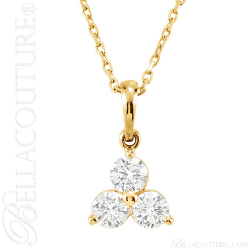 (NEW) BELLA COUTURE DEMI Gorgeous Fine Three-Stone Diamond 14K Yellow Gold Earrings (1/3 ct. tw.)