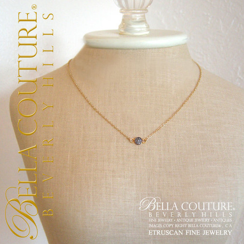 (NEW) BELLA COUTURE LUCKY SEVEN Limited Edition Designer Etruscan 18K Yellow Gold Pave' Diamond Chain Necklace (Adjustable) (From 18", 17" to 16" Inches in Length)