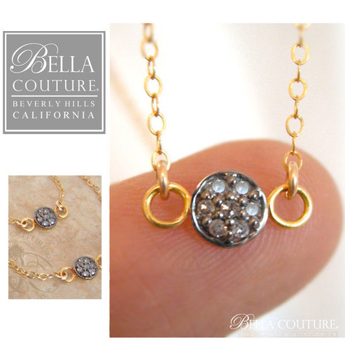 (NEW) BELLA COUTURE LUCKY SEVEN Limited Edition Designer Etruscan 14K Yellow Gold Pave' Diamond Chain Bracelet (Adjustable) (From 7.5", 7" to 6.5" Inches in Length)