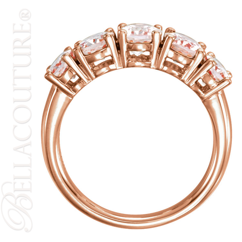 (NEW) BELLA COUTURE PALISADE Fine Exquisite Oval Pink Morganite Pave' Diamond 14K Rose Gold Ring