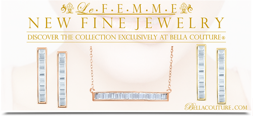(NEW) BELLA COUTURE Le FEMME Gorgeous Fine Baguette Diamond Vertical Bar 14K Rose Gold Earrings (1/2 ct. tw.)