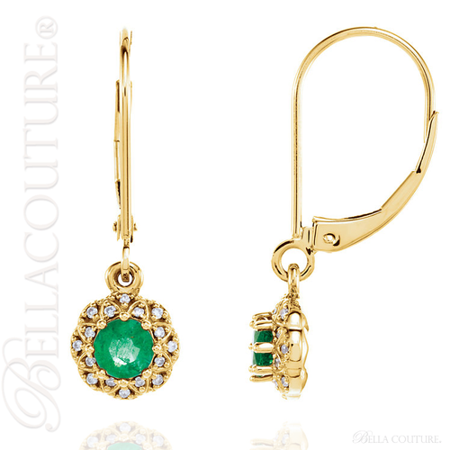 (NEW) BELLA COUTURE SORA HALO Fine Elegant Emerald Diamond Pendant