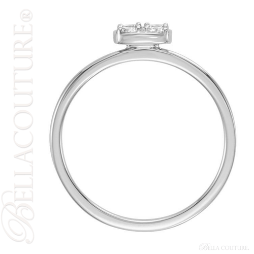 (NEW) BELLA COUTURE Le ROSA Fine Elegant 1/4 CT Diamond 14k White Gold Ring