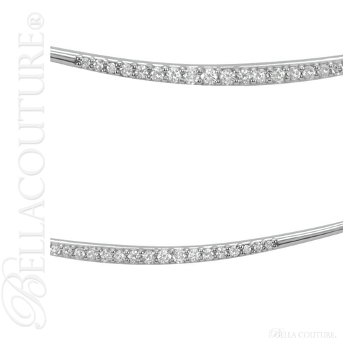 (NEW) BELLA COUTURE CASCADE Gorgeous Fine Diamond (1/8 CT) Vertical Curved Bar 14K White Gold Pendant Necklace (18" in Length)