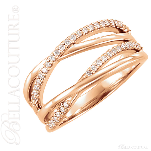 (NEW) BELLA COUTURE ALIA Fine Diamond Organic Woven 14k Yellow Gold Ring