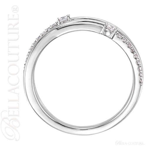 (NEW) BELLA COUTURE GLORY Fine 1/2 CT Diamond Organic Woven PLATINUM Gold Ring