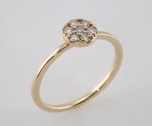 (NEW) BELLA COUTURE HONORA Fine Elegant 1/4 CT Diamond 14k Yellow Gold Stackable Ring