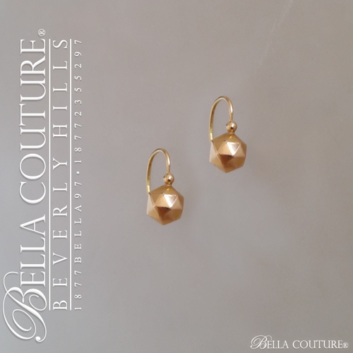 SOLD! - (ANTIQUE) Gorgeous Victorian Rare 18K Rose Gold Drop Lever Back Earrings c. 1838