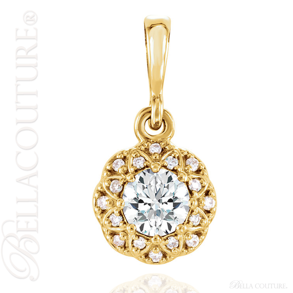 (NEW) BELLA COUTURE SORA HALO Fine Elegant Diamond  Pendant