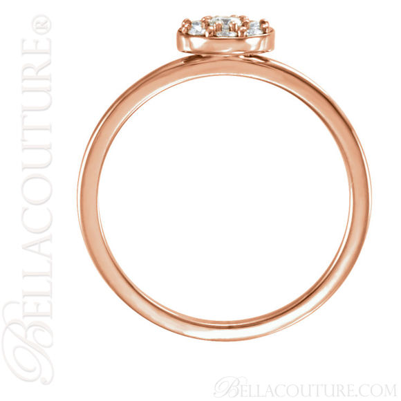 (NEW) BELLA COUTURE COCO Fine Gorgeous Diamond 14K Rose Gold Ring (1/4 CT. TW.)