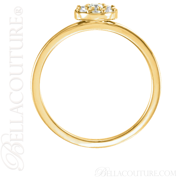 (NEW) BELLA COUTURE COCO Fine Gorgeous Diamond 14K Yellow Gold Ring (1/4 CT. TW.)