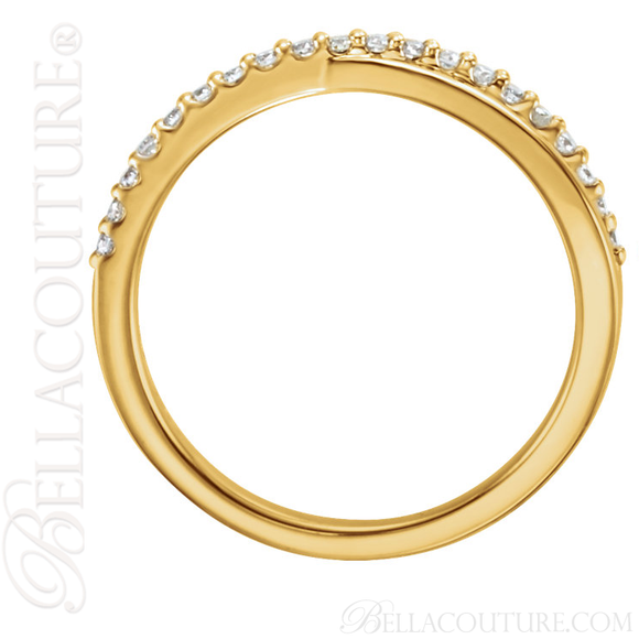 (NEW) BELLA COUTURE GENA Fine Gorgeous Diamond Criss Cross 14K White Gold Ring (1/5 CT. TW.)
