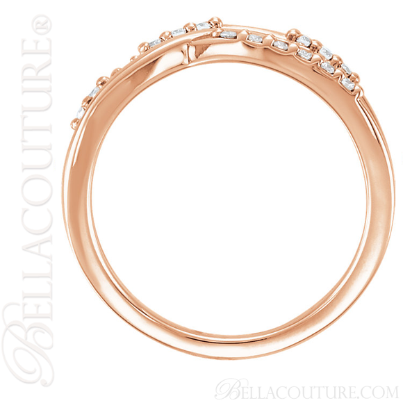 (NEW) BELLA COUTURE VIOLA II Fine Gorgeous Diamond Organic Woven Criss Cross 14K Yellow Gold Ring