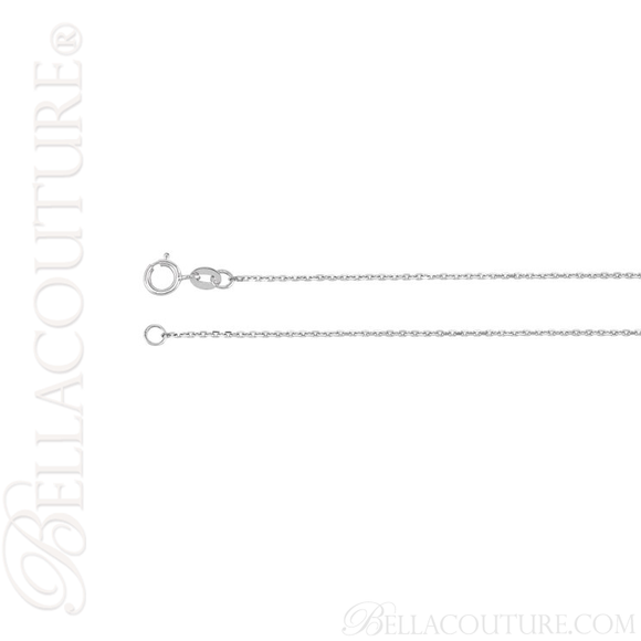 (NEW) BELLA COUTURE GORGEOUS FINE AQUAMARINE DIAMOND 14K WHITE GOLD PENDANT NECKLACE (18" Inches)