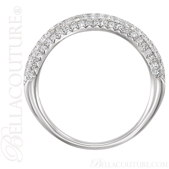 (NEW) BELLA COUTURE ERA Fine Gorgeous Micro Pave' Diamond 14K White Gold Ring Band (3/8 CT. TW.)
