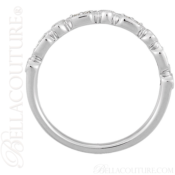 (NEW) BELLA COUTURE SOSA II Fine Gorgeous Diamond 14K White Gold Stackable Ring (1/8 CT. TW.)