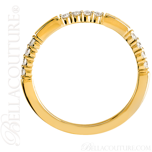 (NEW) BELLA COUTURE Le SIMONA Fine Diamond 14K Yellow Gold Ring Band (1/4 CT. TW.)