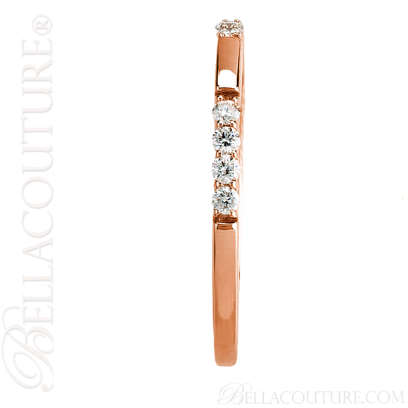 (NEW) BELLA COUTURE Le SIMONA Fine Diamond 14K Rose Gold Ring Band (1/4 CT. TW.)