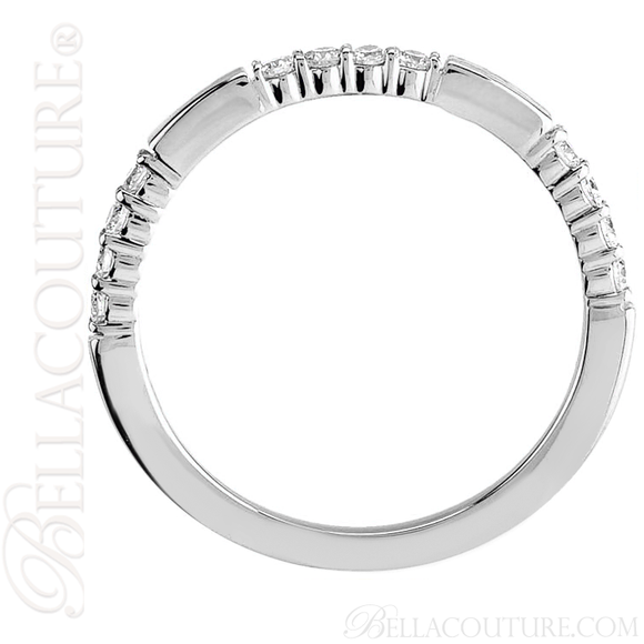 (NEW) BELLA COUTURE Le SIMONA Fine Diamond 14K White Gold Ring Band (1/4 CT. TW.)
