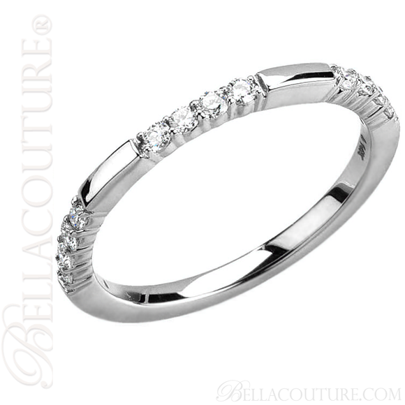 (NEW) BELLA COUTURE Le SIMONA Fine Diamond 14K White Gold Ring Band (1/4 CT. TW.)