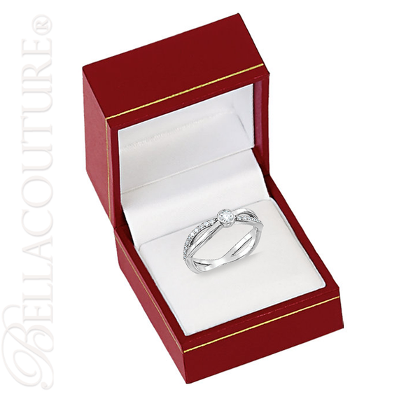 (NEW) BELLA COUTURE BALIENNA Fine Diamond Bezel Set 14K White Gold Ring Band (1/3 CT. TW.)