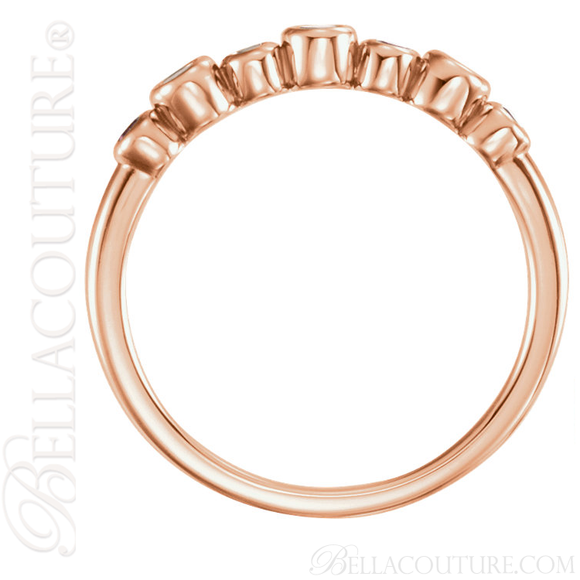 (NEW) BELLA COUTURE GALLA Gorgeous Bezel Set Genuine Pink Tourmaline Gemstone 14K Rose Gold Ring