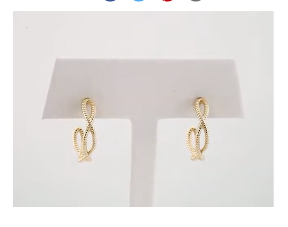 (NEW) BELLA COUTURE NALIA Gorgeous Fancy Open Filigree Twisted Rope Cable 14K Yellow Gold Hoop Earrings