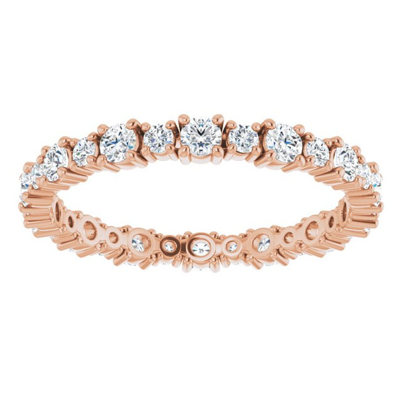 (NEW) BELLA COUTURE® PALACADE Fine Diamond 14K Rose Gold Eternity Ring Band (1 CT. TW.)