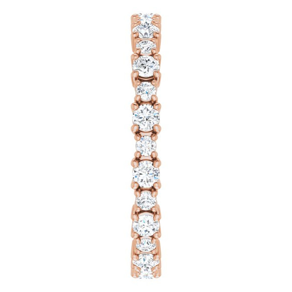 (NEW) BELLA COUTURE® PALACADE Fine Diamond 14K Rose Gold Eternity Ring Band (1 CT. TW.)