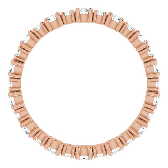 (NEW) BELLA COUTURE® PALACADE Fine Diamond 14K Rose Gold Eternity Ring Band (1 CT. TW.)