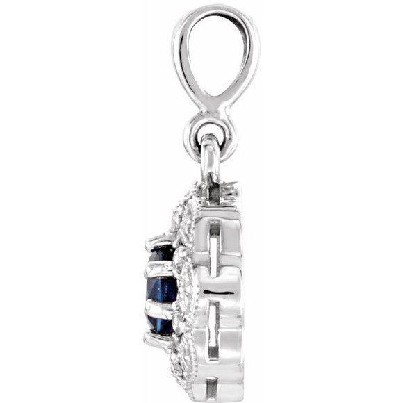 (NEW) BELLA COUTURE ASHLEY Fine Elegant Diamond Halo 14K White Gold Dangle Drop Pendant