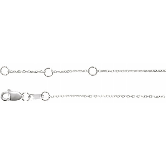 (NEW) BELLA COUTURE Family Collection Mama Sterling Silver Script Chain Bracelet (7.5", 7", 6.5" Adjustable Length)