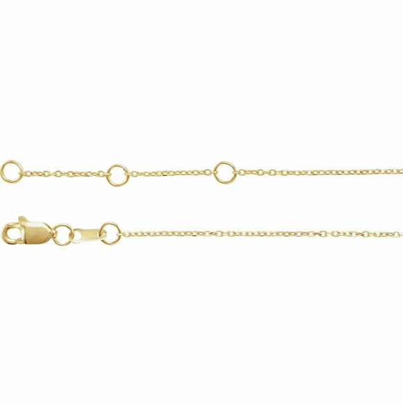 (NEW) BELLA COUTURE Family & Friends Collection Mama 14K Yellow Gold Script Chain Bracelet (7.5", 7", 6.5" Adjustable Length)