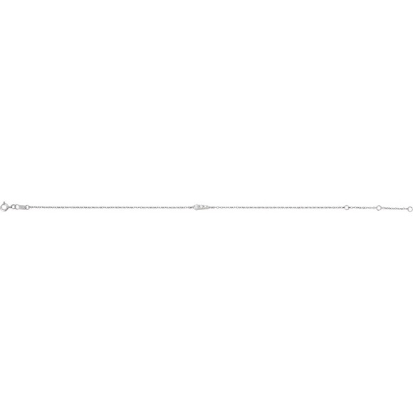 (NEW) BELLA COUTURE Jessie Graduated 1/10 CT Diamond 14K White Gold Charm Bracelet (7.5", 7", 6.5" Adjustable Length)
