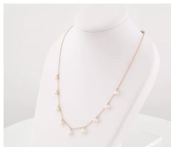 (NEW) BELLA COUTURE BERKIN 9 MM Natural Cultured Pearl 14K Yellow Gold Dangle Drop Pendant Necklace (18" Length)