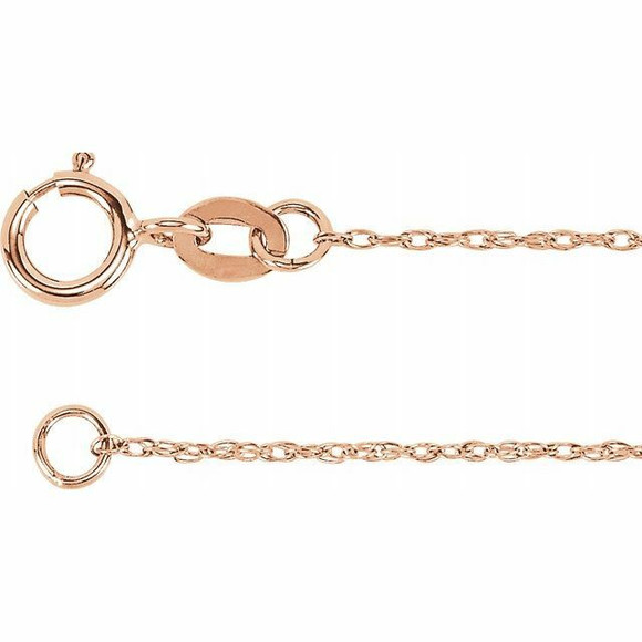 (NEW) BELLA COUTURE VICTORIANA Antique Rose Cut .06 Diamond 14K Rose Gold Pendant Chain Necklace 18"