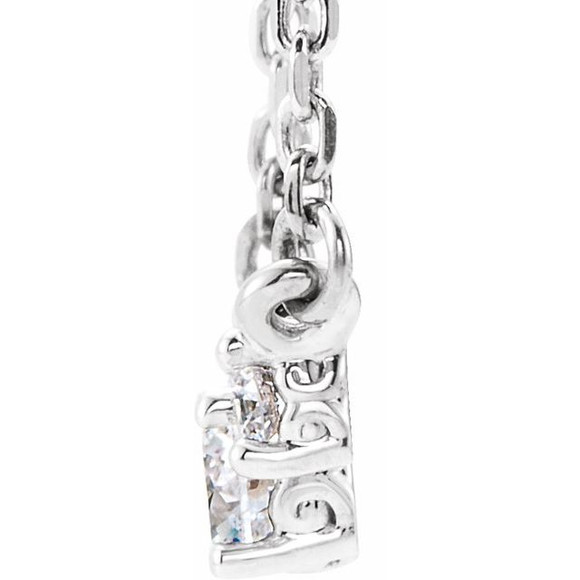 (NEW) BELLA COUTURE JULIANNA Scrolling 1/3 CT 3 Diamond 14K White Gold Pendant Chain Necklace 18"
