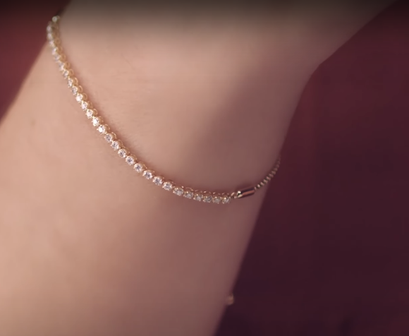 (NEW) BELLA COUTURE BOLLERA 1/2 CT Diamond 14K White Gold Tassel Bolo Chain Bracelet (7.5", 8", 9" Adjustable Length)