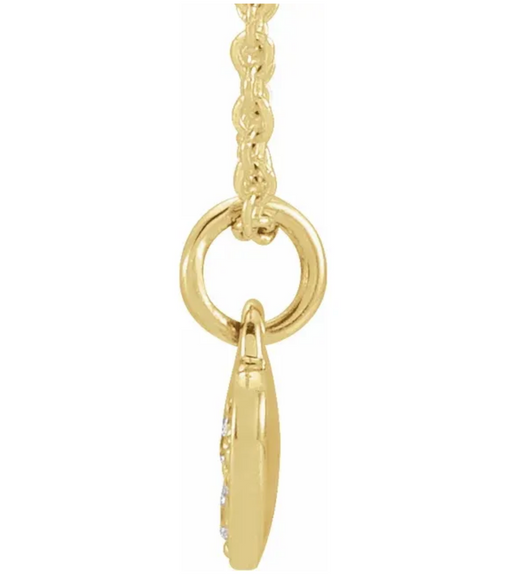 (NEW) BELLA COUTURE MISTY Heart .10 CT 6 Diamond 14K Yellow Gold Dangle Drop Pendant Chain Necklace 18" - 16" (Adjustable Length)