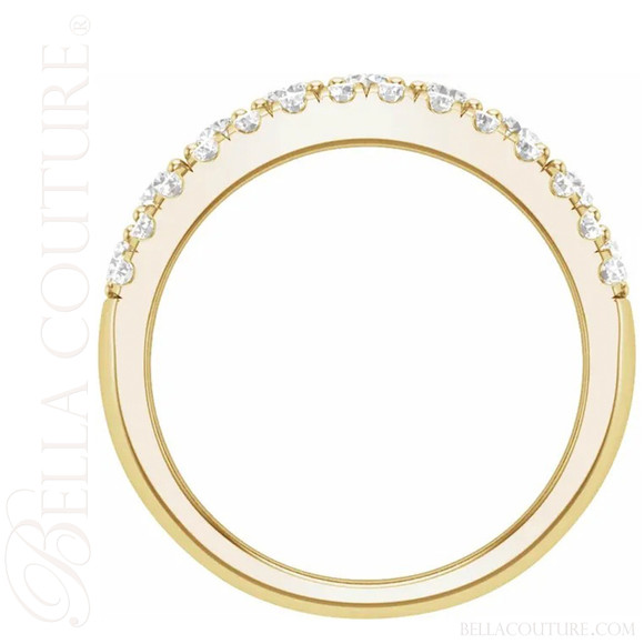 (NEW) BELLA COUTURE® BRISTOL 1 1/2 CTW Diamond Eternity 14K Yellow Gold Ring Band (1.5 CT. TW.)